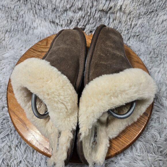 UGG Australia Womens Size 12M Chestnut Brown Slip On Comfort Lambskin Slippers - Picture 3 of 10